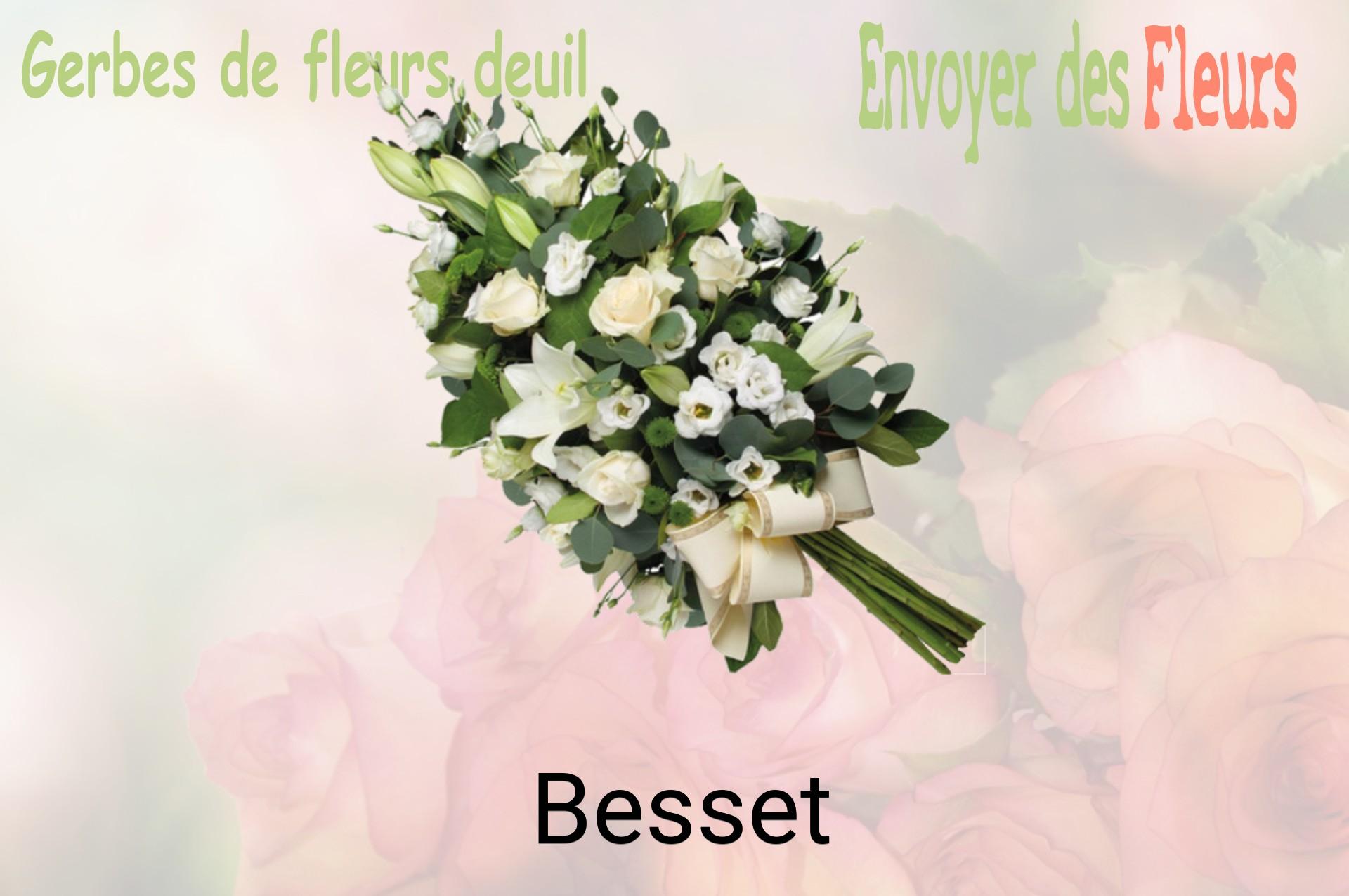 Gerbe de fleurs de deuil livrée à Besset